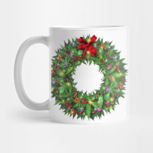 Marijuana Christmas Wreath Mug